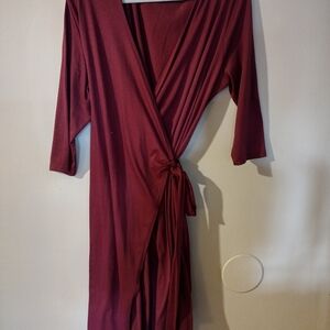 LuLaRoe Burgundy Long Sleeve Wrap Dress